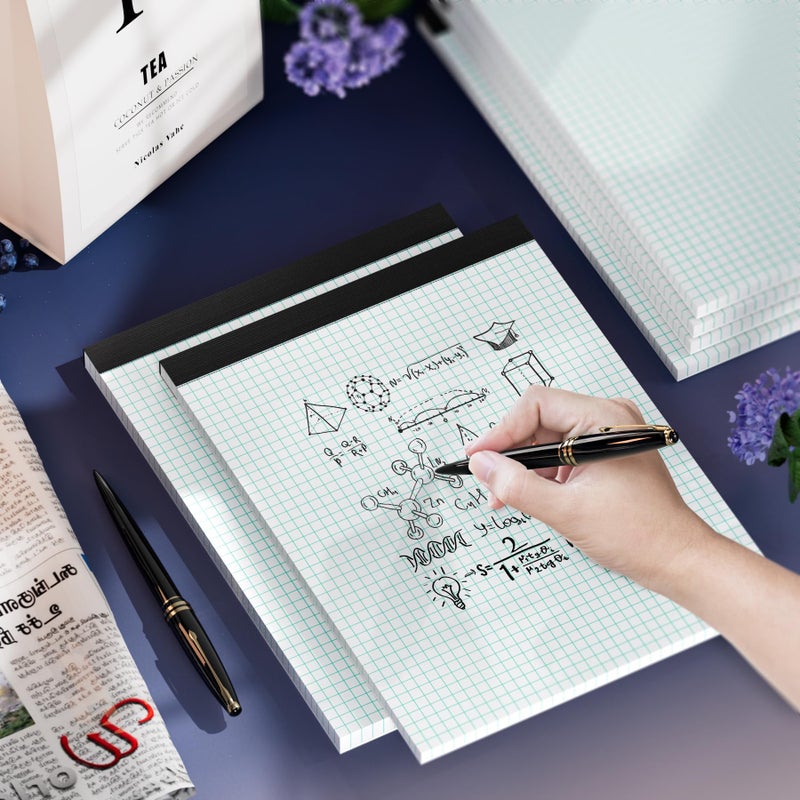 Vishoitty Graph Paper, Grid Paper, 8.5 x 11 Graph Paper Pad 4x4 (4 Square per Inch), 8 Pack Graphing Paper, 30 Sheets/ Pad, Quad Ruled Legal Pad Grid Paper Note Pads Letter Size 8-1/2 x 11 Inch Math Graph Paper - Image 5